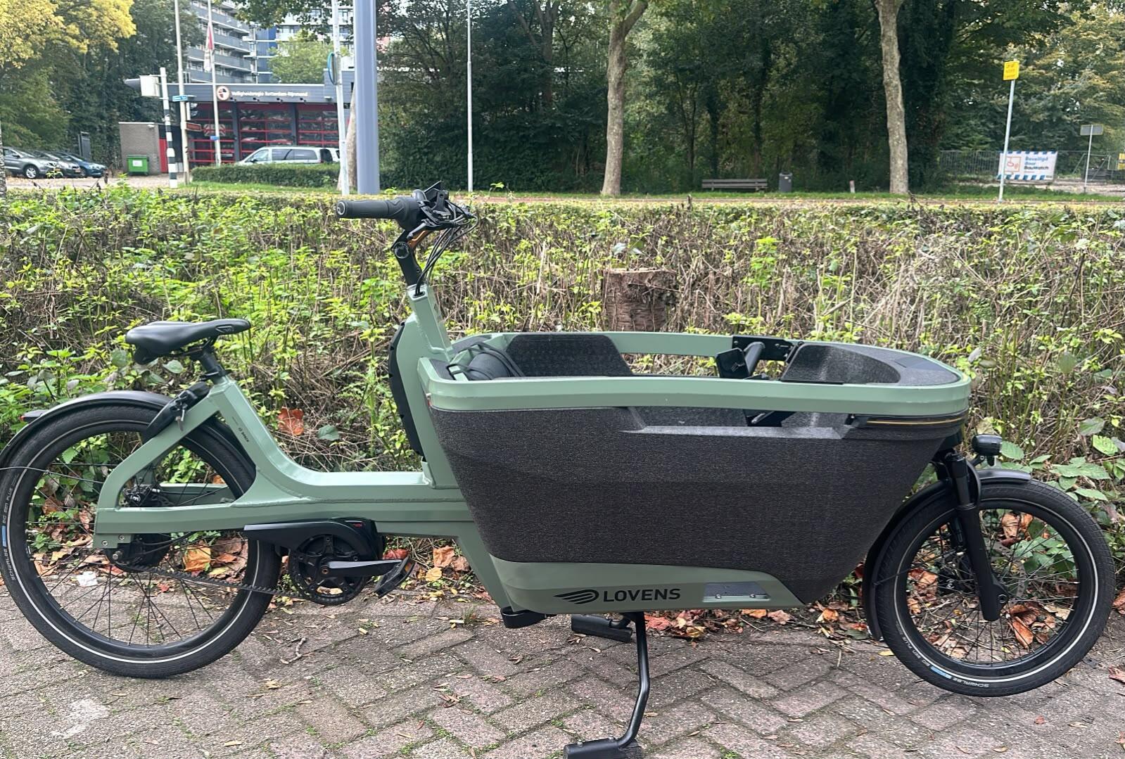 Bakfiets electric city bike 540Wh, green